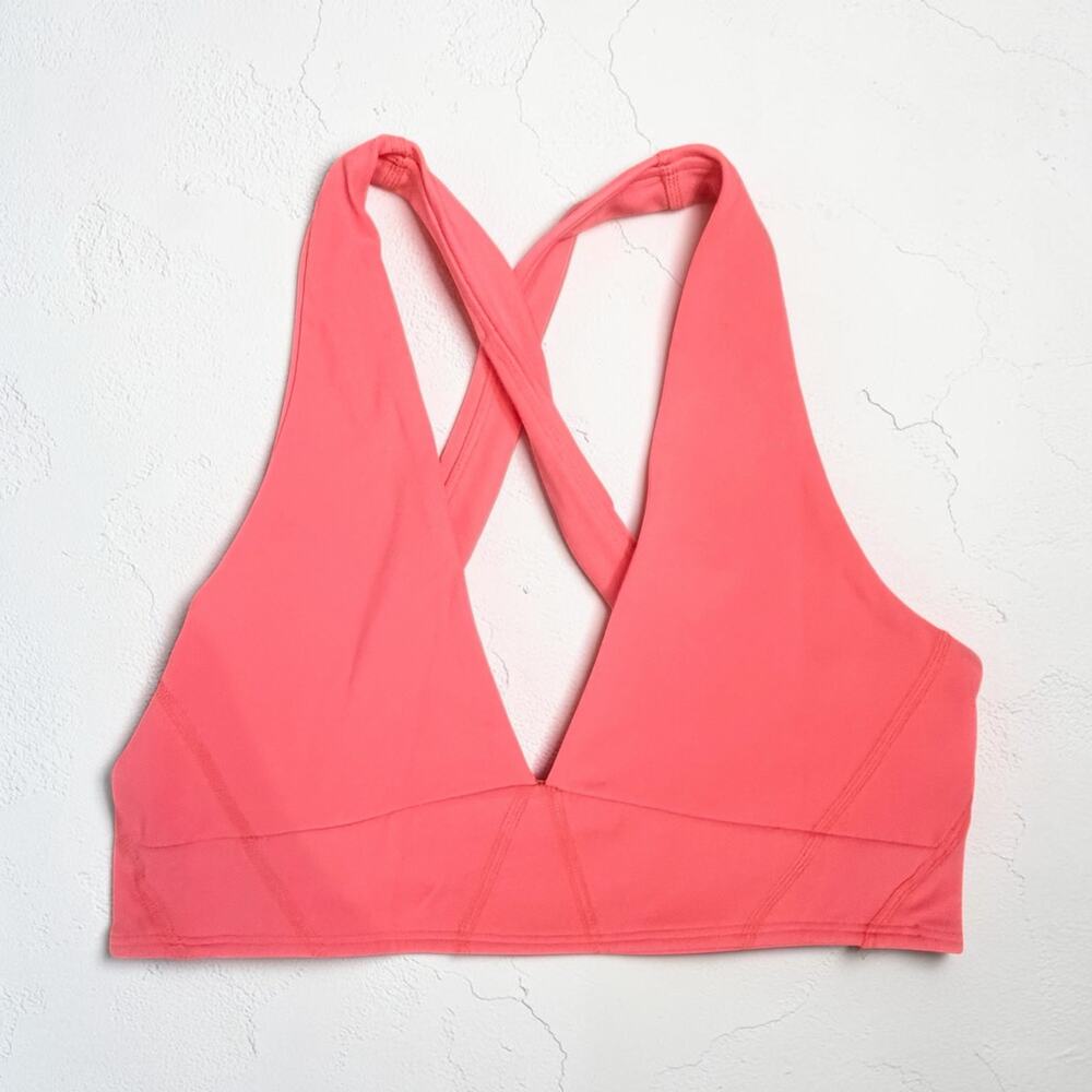 Free People Movement Never Better Neon Coral Longline Sports Bra S NWT
